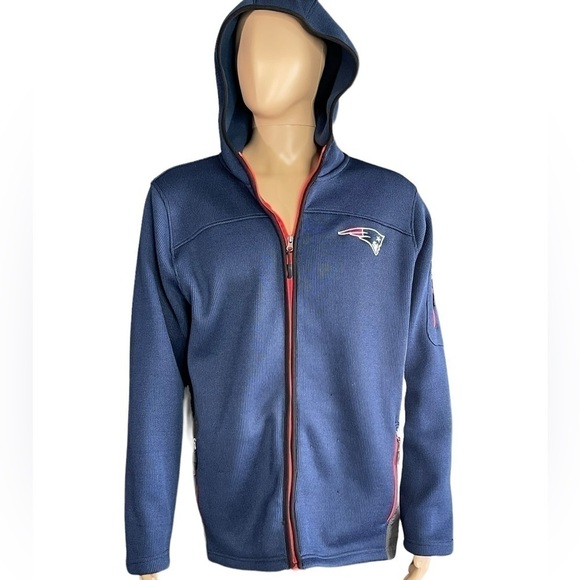 NFL Other - New England Patriots NFL Team Apparel Hooded Fleece Zip Jacket Men’s L Blue Red